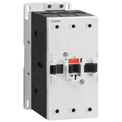 Lovato Electric Motor Control Contactor, 3-Pole, 95 A, 55 kW, 20-48 V AC/DC Coil BF9500E024