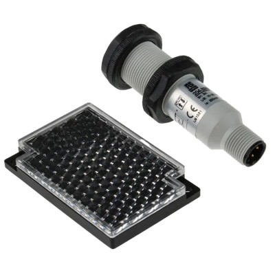 RS PRO Retroreflective Barrel Photoelectric Sensor 3 m Detection Range, NPN NO/NC Output, M18 Thread, IP67 IP Rating IP67