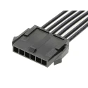 Molex Wire to Board Cable 6 Way Male Micro-Fit 3.0 to 6 Way Male Micro-Fit 3.0 Nylon Jacket Black 600mm 214752-2063