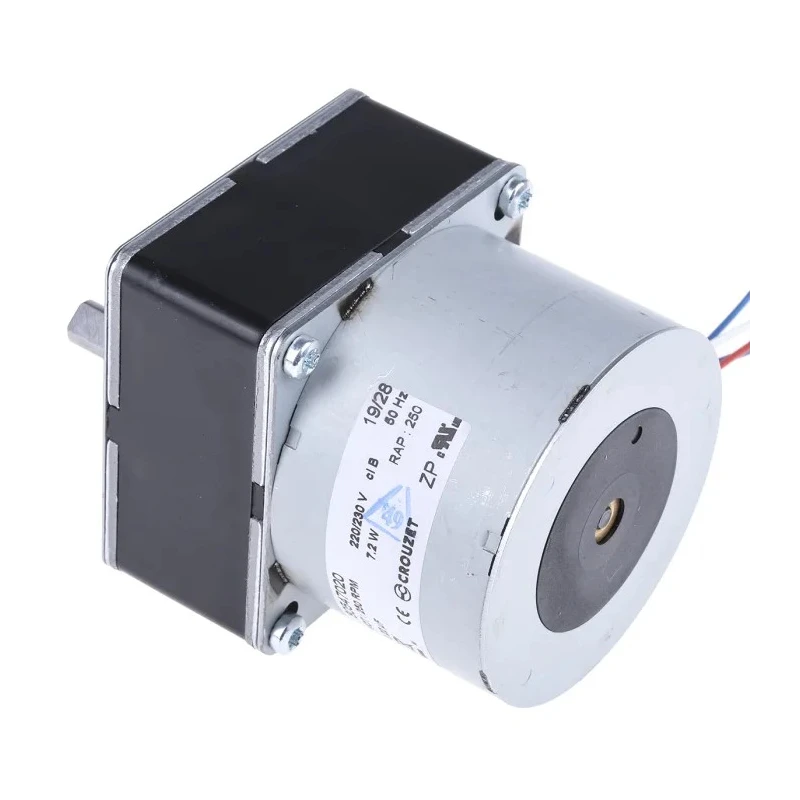 Crouzet Reversible AC Geared Motor 7.2 W, 230V, 240V, Steel Shaft, Ball Bearing, Model 80547020