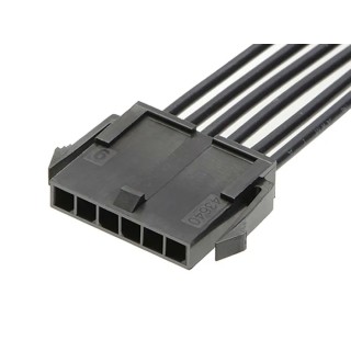 Molex Wire to Board Cable with 6 Way Female Micro-Fit 3.0 Connectors, 600 mm Length, Nylon Jacket 214750-1063