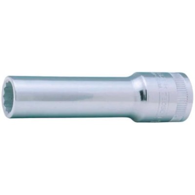 Bahco 1/2 in Drive 12 mm 12 Point Square Deep Socket Nickel Chrome Plated 82.6mm Overall Length 7805DM-12