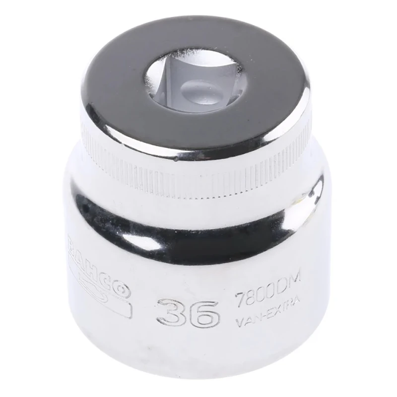 Bahco 1/2 in Drive 36 mm 12 Point Square Socket, Nickel Chrome Plated Alloy Steel, 57mm Overall Length 7800DM-36