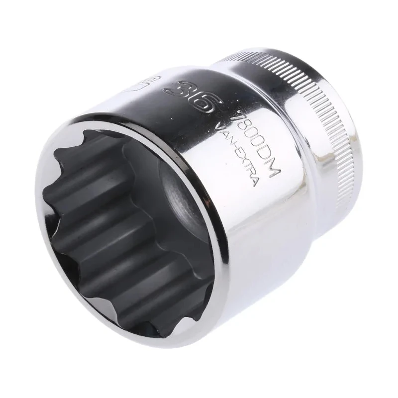 Bahco 1/2 in Drive 36 mm 12 Point Square Socket, Nickel Chrome Plated Alloy Steel, 57mm Overall Length 7800DM-36