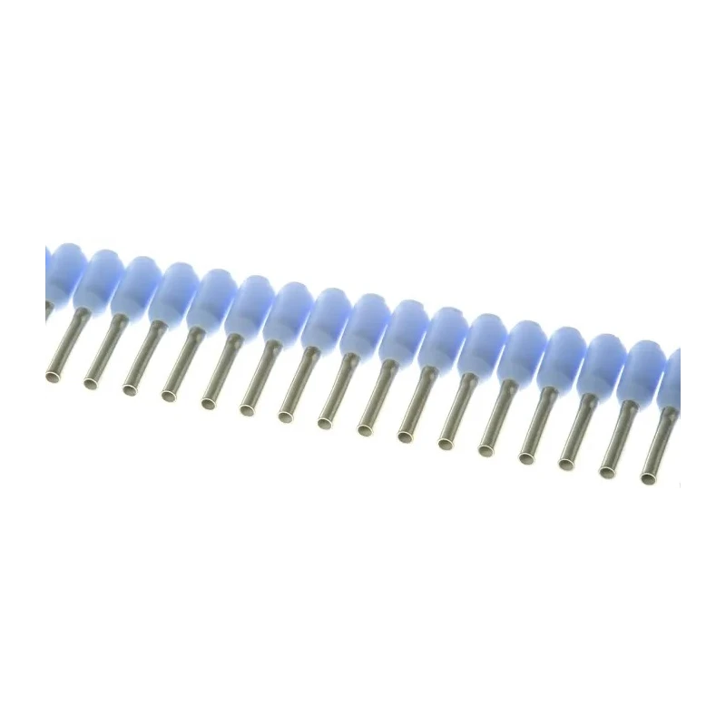 Weidmüller Insulated Crimp Bootlace Ferrule, 8 mm Pin Length, 1.2 mm Pin Diameter, Blue, Copper Terminal, German 9004310000