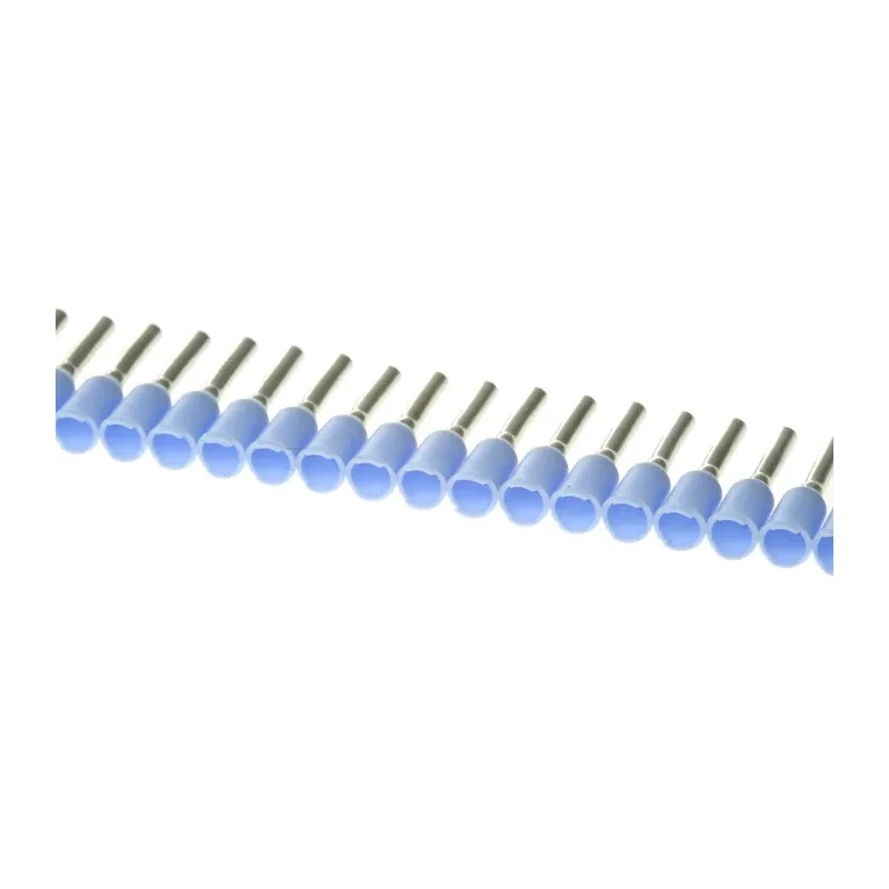 Weidmüller Insulated Crimp Bootlace Ferrule, 8 mm Pin Length, 1.2 mm Pin Diameter, Blue, Copper Terminal, German 9004310000