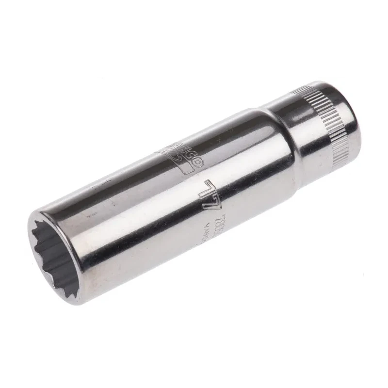 Bahco 1/2 in Drive 17 mm 12 Point Square Nickel Chrome Plated Socket 82.6mm Overall Length 7805DM-17