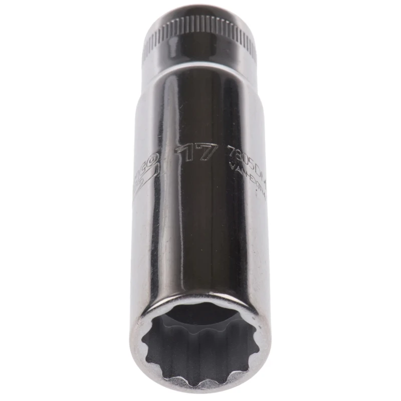Bahco 1/2 in Drive 17 mm 12 Point Square Nickel Chrome Plated Socket 82.6mm Overall Length 7805DM-17