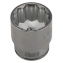 Bahco 1/2 in Drive 27 mm 12 Point Square Socket, Polished Alloy Steel, 44mm Overall Length 7800DM-27