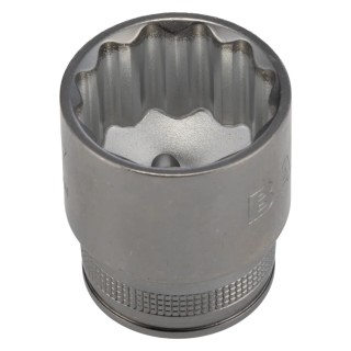 Bahco 1/2 in Drive 27 mm 12 Point Square Socket, Polished Alloy Steel, 44mm Overall Length 7800DM-27
