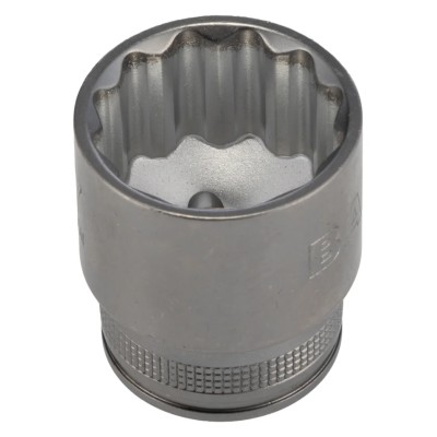 Bahco 1/2 in Drive 27 mm 12 Point Square Socket, Polished Alloy Steel, 44mm Overall Length 7800DM-27