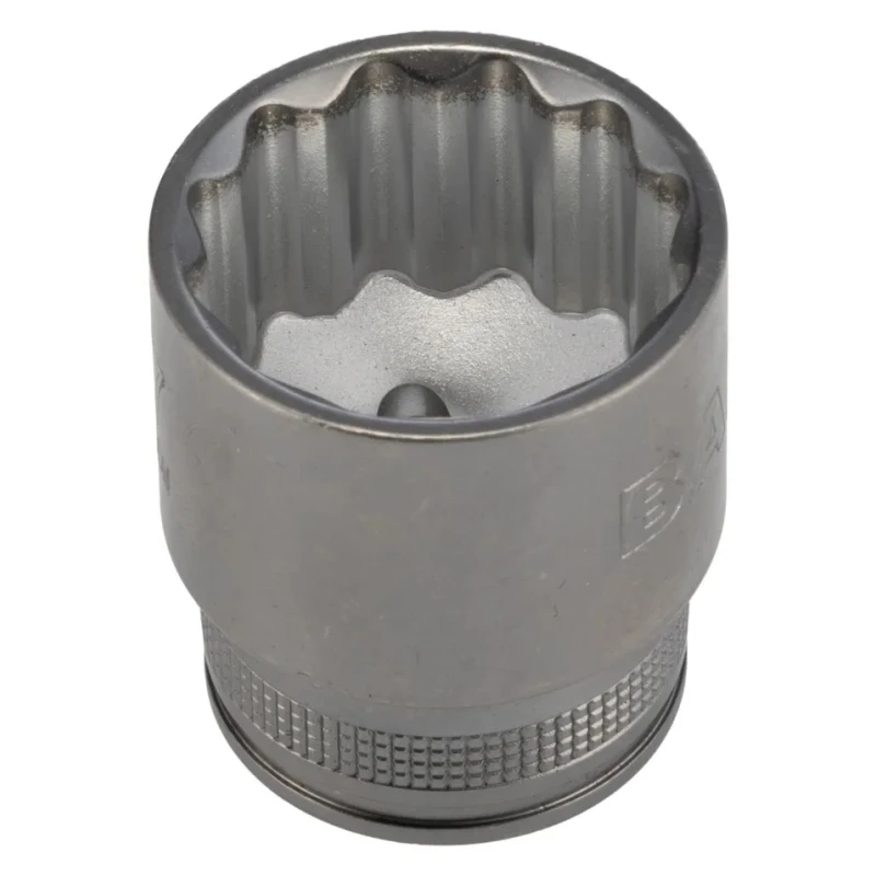 Bahco 1/2 in Drive 27 mm 12 Point Square Socket, Polished Alloy Steel, 44mm Overall Length 7800DM-27