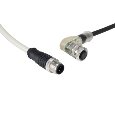 Bulgin Sensor Actuator Cable Female 4 Way Right Angle to Male 4 Way Straight 2 m PXPNPN12RAF04AFI020PUR