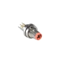 Bulgin Buccaneer M8 Series Circular Connector 4 Contacts Front Mount Plug Male Gold Plated Brass PXMBNI08FPM04PPC