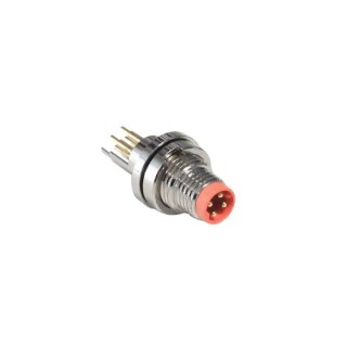Bulgin Buccaneer M8 Series Circular Connector 4 Contacts Front Mount Plug Male Gold Plated Brass PXMBNI08FPM04PPC
