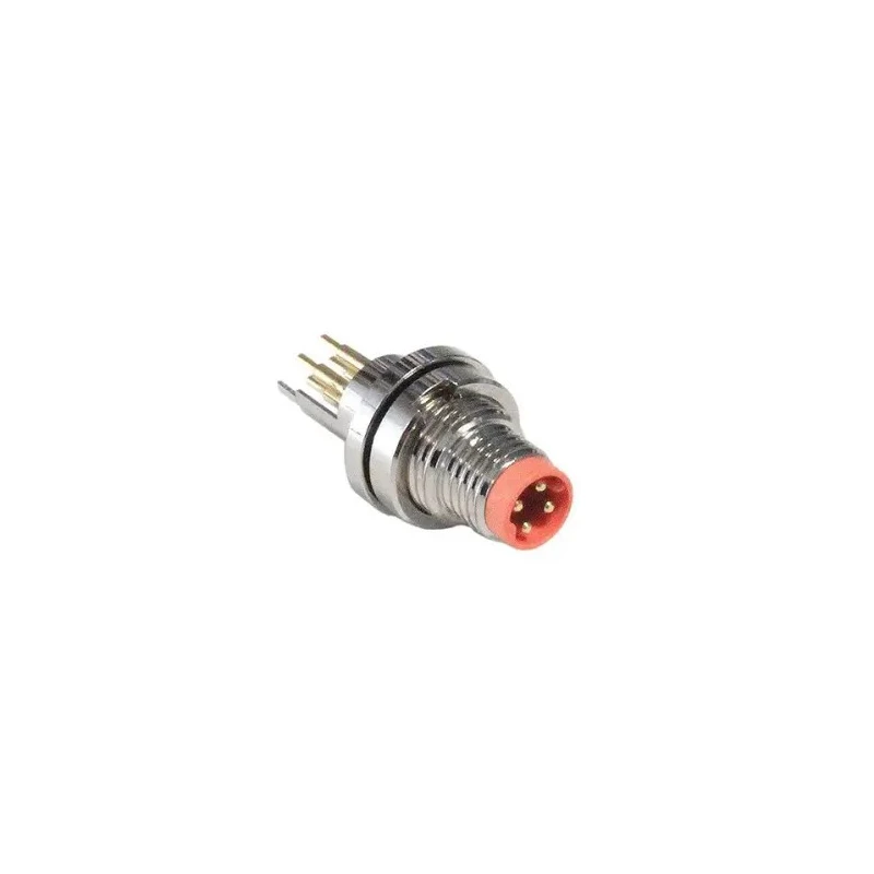 Bulgin Buccaneer M8 Series Circular Connector 4 Contacts Front Mount Plug Male Gold Plated Brass PXMBNI08FPM04PPC