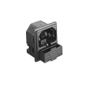 Bulgin Snap-in C14 Straight Male IEC Connector with Fuse Size 5 x 20 mm, 250V, 10A PF0011/30/63