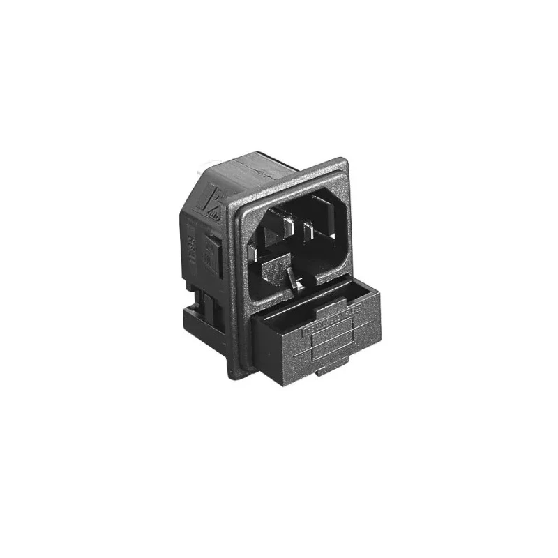 Bulgin Snap-in C14 Straight Male IEC Connector with Fuse Size 5 x 20 mm, 250V, 10A PF0011/30/63