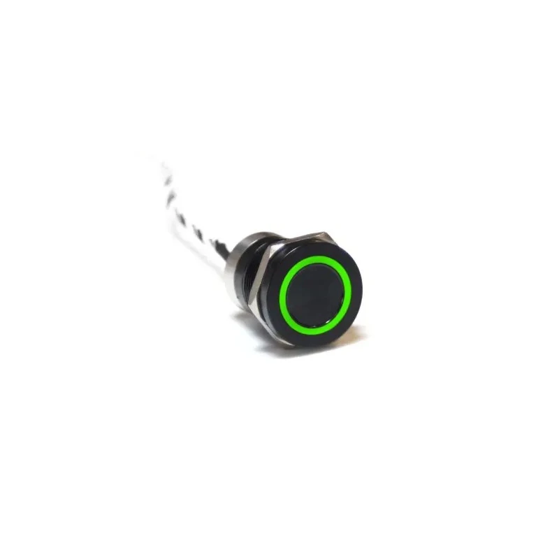 Bulgin Capacitive Switch Momentary NO Illuminated Green Red On-Off IP68 Black Anodised MC19MOBGR