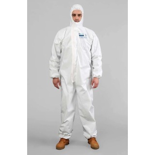BioBlocked White Disposable Coverall Unisex L/XL 53.5 in Chest Size PS5657-2