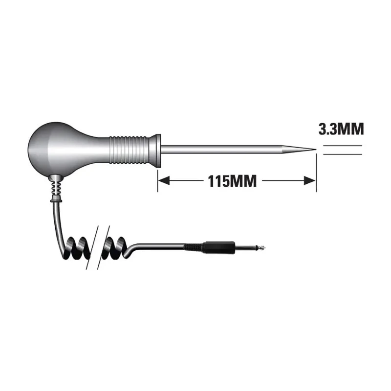 RS Pro NTC Needle Insertion Temperature Probe 115 mm Length 3.3 mm Diameter 150 °C Max 204-8388