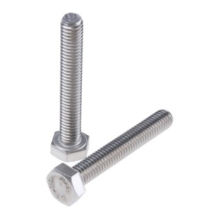 RS PRO Plain Stainless Steel Hex Bolt M6 x 40 mm Grade 8.8 DIN 933 520-166