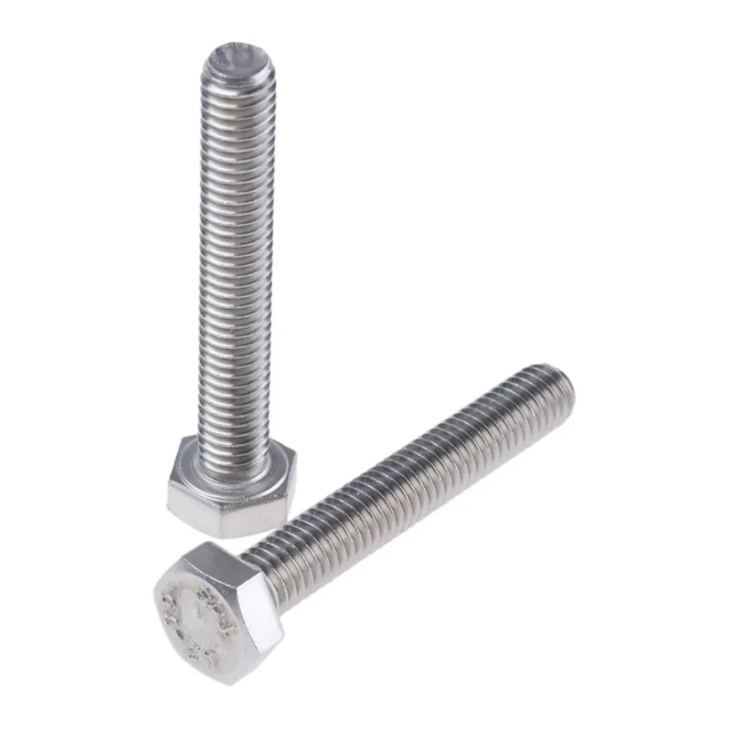 RS PRO Plain Stainless Steel Hex Bolt M6 x 40 mm Grade 8.8 DIN 933 520-166