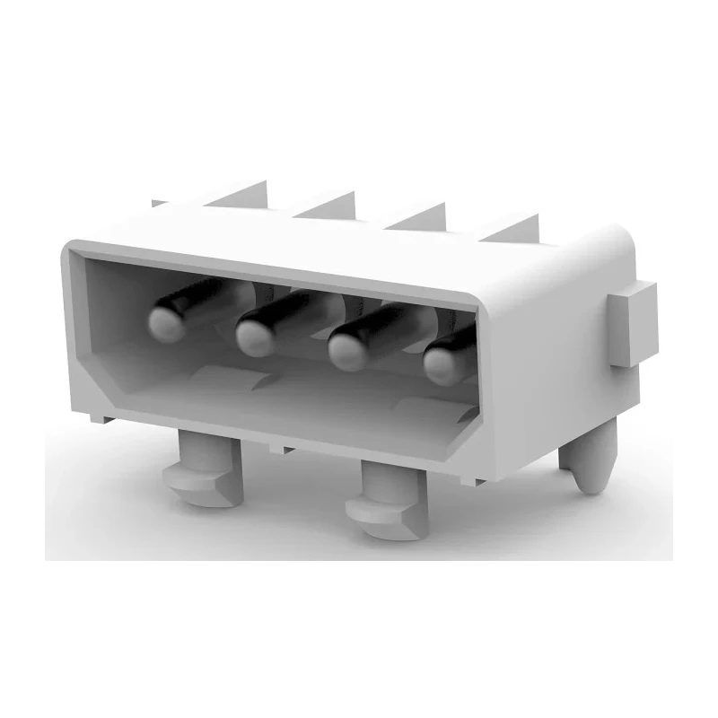 TE Connectivity Commercial MATE-N-LOK Series Right Angle Through Hole PCB Header 4 Contact 5.08 mm Pitch 1 Row 641737-1