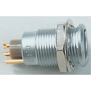 LEMO Circular Connector, Panel Mount Socket, 7 Contacts, 14 mm, Female, IP50, Brass Housing, Gold Plated ENG.1B.307.CLL