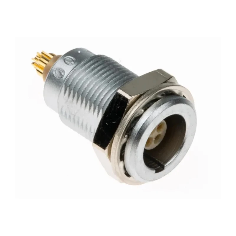 LEMO Circular Connector 4 Contacts Panel Mount 8 mm Socket Female IP50 00 B Series EGG.00.304.CLL