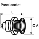 LEMO Circular Connector 4 Contacts Panel Mount 8 mm Socket Female IP50 00 B Series EGG.00.304.CLL