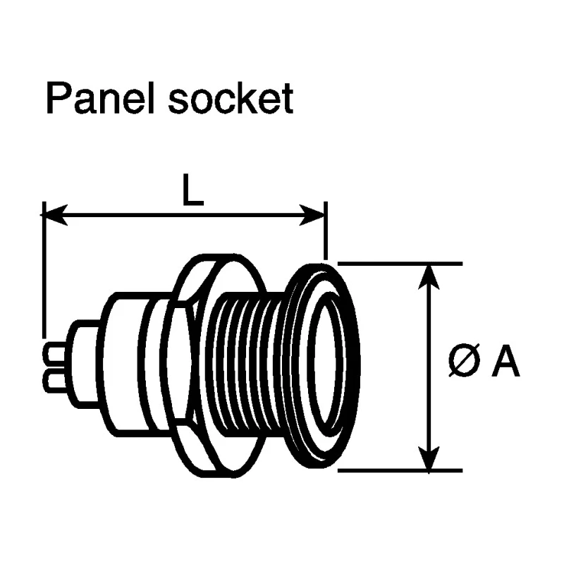 LEMO Circular Connector 4 Contacts Panel Mount 8 mm Socket Female IP50 00 B Series EGG.00.304.CLL