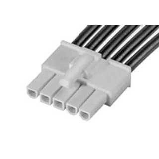 Molex Wire to Board Cable 5 Way Male Mini-Fit Jr Connector Nylon Black Jacket 150mm 600V 215322-1051