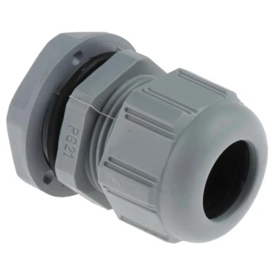 RS PRO Grey Polyamide Cable Gland with PG21 Thread, 12 mm to 18 mm Cable Diameter, IP68 Rated 0 980 25
