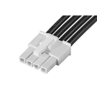 Molex Wire to Board Cable 4 Way Male Mini-Fit Jr to 4 Way Male Pigtail, 600V, Nylon Jacket, 600 mm 215323-2043
