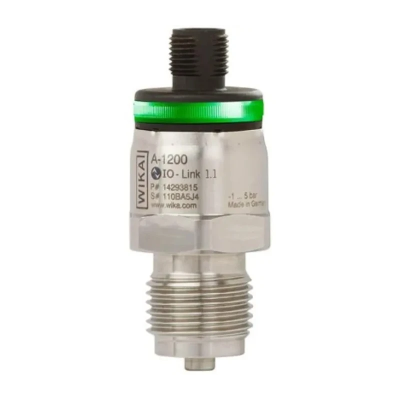 WIKA A-1200 Series Pressure Sensor, PNP Output, Absolute Reading, 0 to 6 bar, IP67 Rated, 316L Stainless Steel 46967528