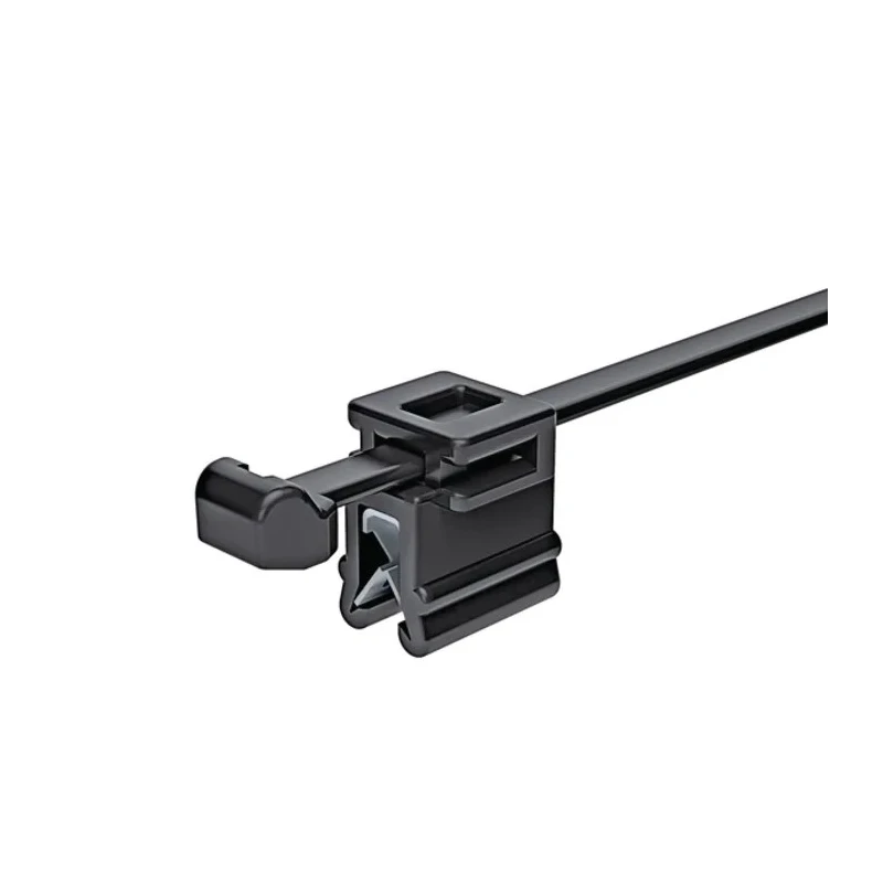 HellermannTyton Black Edge Clip Cable Tie Mount 1.2 mm x 4.6 mm x 200 mm 150-76079 T50ROSEC4B-PA66HS/PA66HIRHS-BK