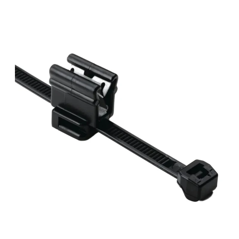 HellermannTyton Black Edge Clip Cable Tie Mount 1.2 mm x 4.6 mm x 200 mm 150-76079 T50ROSEC4B-PA66HS/PA66HIRHS-BK