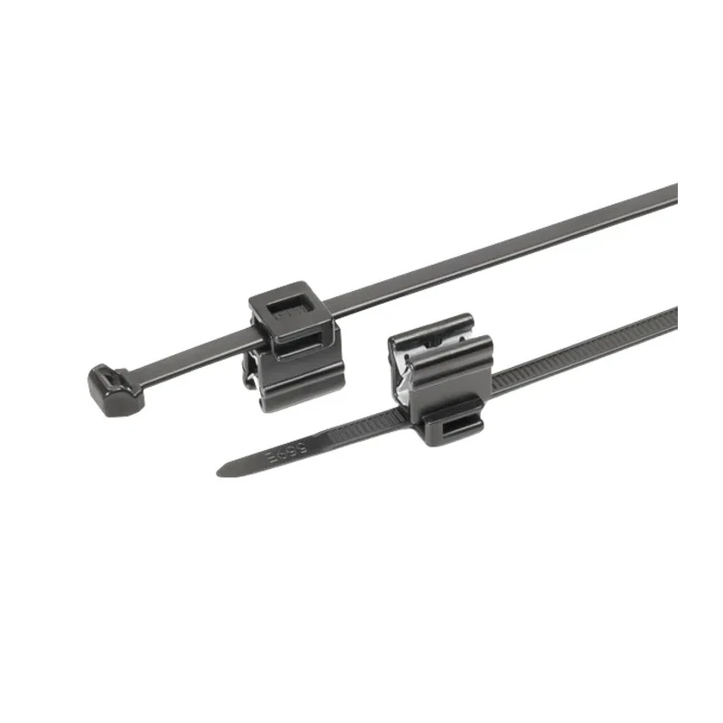 HellermannTyton Black Edge Clip Cable Tie Mount 1.2 mm x 4.6 mm x 200 mm 150-76079 T50ROSEC4B-PA66HS/PA66HIRHS-BK