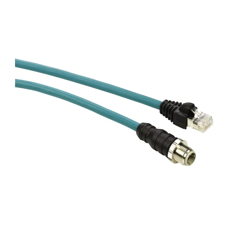 Schneider Electric ConneXium Ethernet Cable Male M12 to Male RJ45, 1 m Length PVC Jacket  RJ45
