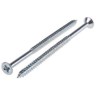 RS PRO Pozidriv Countersunk Steel Wood Screw Bright Zinc 12 Thread 4in Length 521-282