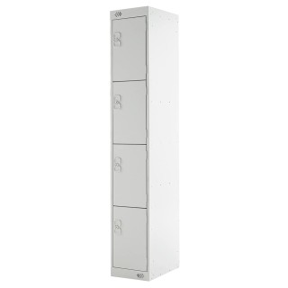 RS PRO 4 Door Steel Grey Industrial Locker 1800 mm x 300 mm x 450 mm 521-368