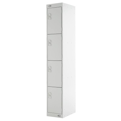 RS PRO 4 Door Steel Grey Industrial Locker 1800 mm x 300 mm x 450 mm 521-368