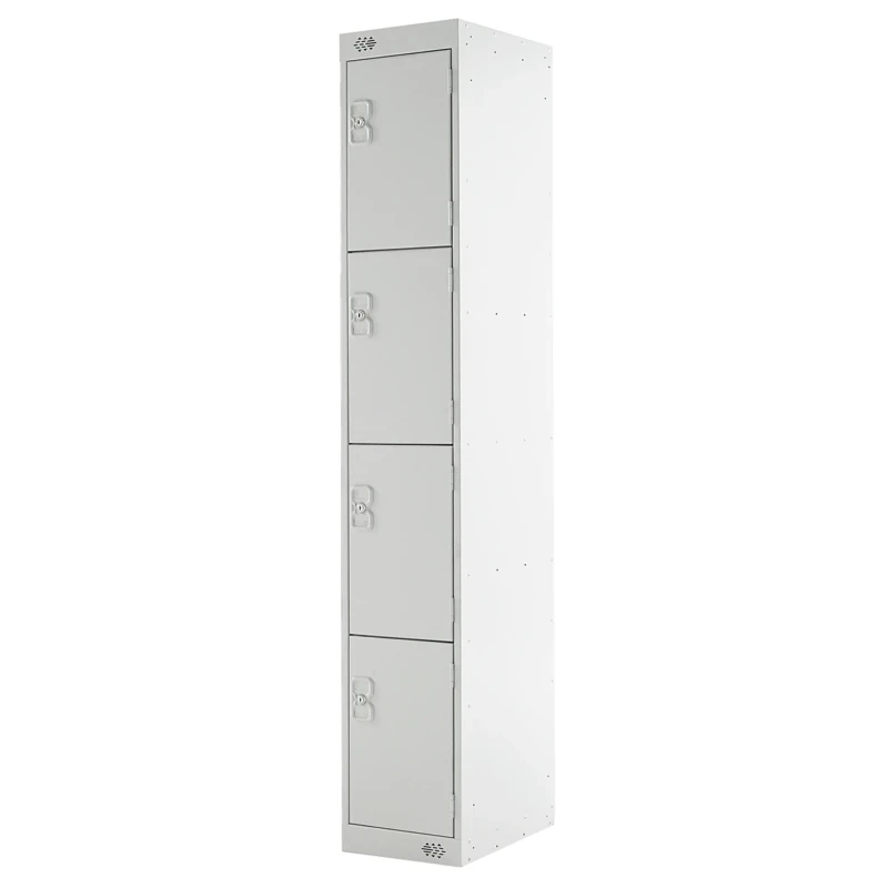 RS PRO 4 Door Steel Grey Industrial Locker 1800 mm x 300 mm x 450 mm 521-368