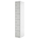 RS PRO 6 Door Steel Grey Industrial Locker 1800 mm x 300 mm x 450 mm 521-370