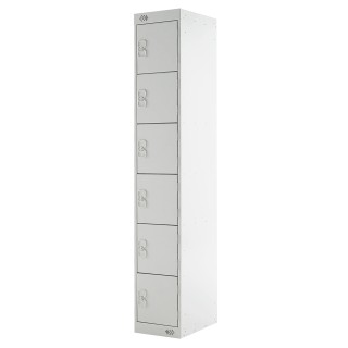 RS PRO 6 Door Steel Grey Industrial Locker 1800 mm x 300 mm x 450 mm 521-370