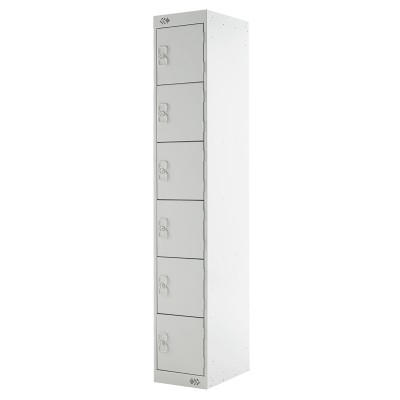 RS PRO 6 Door Steel Grey Industrial Locker 1800 mm x 300 mm x 450 mm 521-370