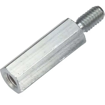 Wurth Elektronik Steel Hex Spacer Stud M5 Thread Size, 70 mm Body, 10 mm Stud Length, Gloss Zinc Finish 971700581