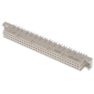 ERNI DIN 41612 64 Way 2.54 mm Pitch Type Through Hole Connector Type C/2 Solder Class C2 2 Row Female 223839 / 223839-E