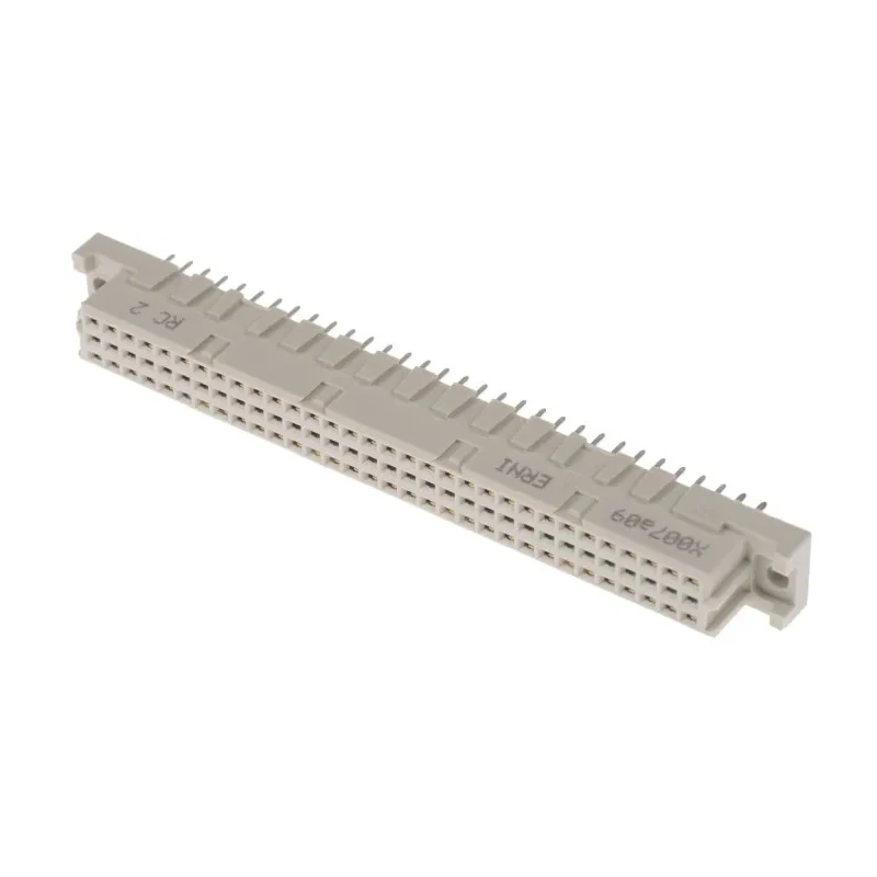 ERNI DIN 41612 64 Way 2.54 mm Pitch Type Through Hole Connector Type C/2 Solder Class C2 2 Row Female 223839 / 223839-E